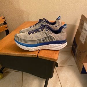 Hoka One One Bondi 6 Blue Running Shoes On Cloud Boston Marathon